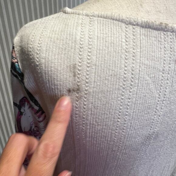 DESINGUAL Women's Ribbed Floral Top Size M - Picture 6 of 12